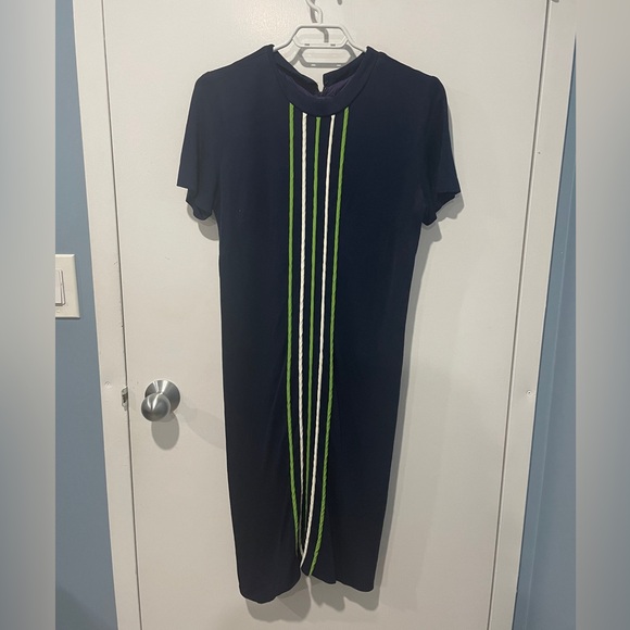 Vntage 60s Mod Dress Stripe Stretch Knit Striped S - Picture 2 of 6